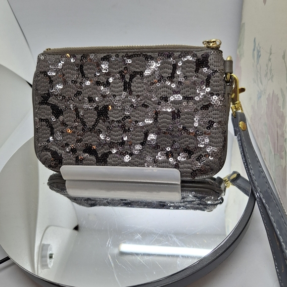 Coach Gray Sequin Wristlet - Picture 5 of 8